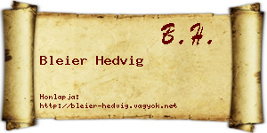 Bleier Hedvig névjegykártya